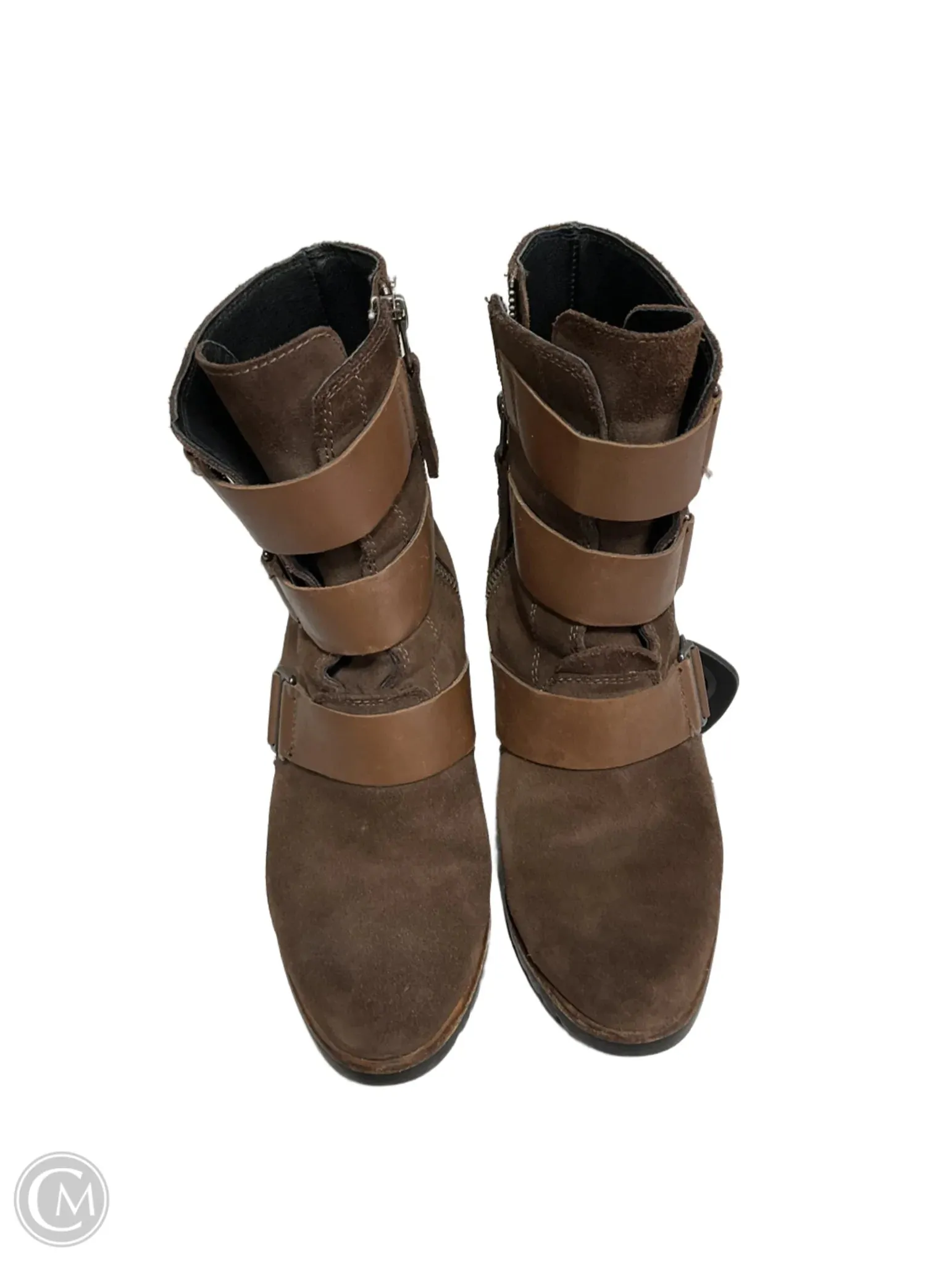 Boots Ankle Heels By Sorel In Brown, Size: 8
