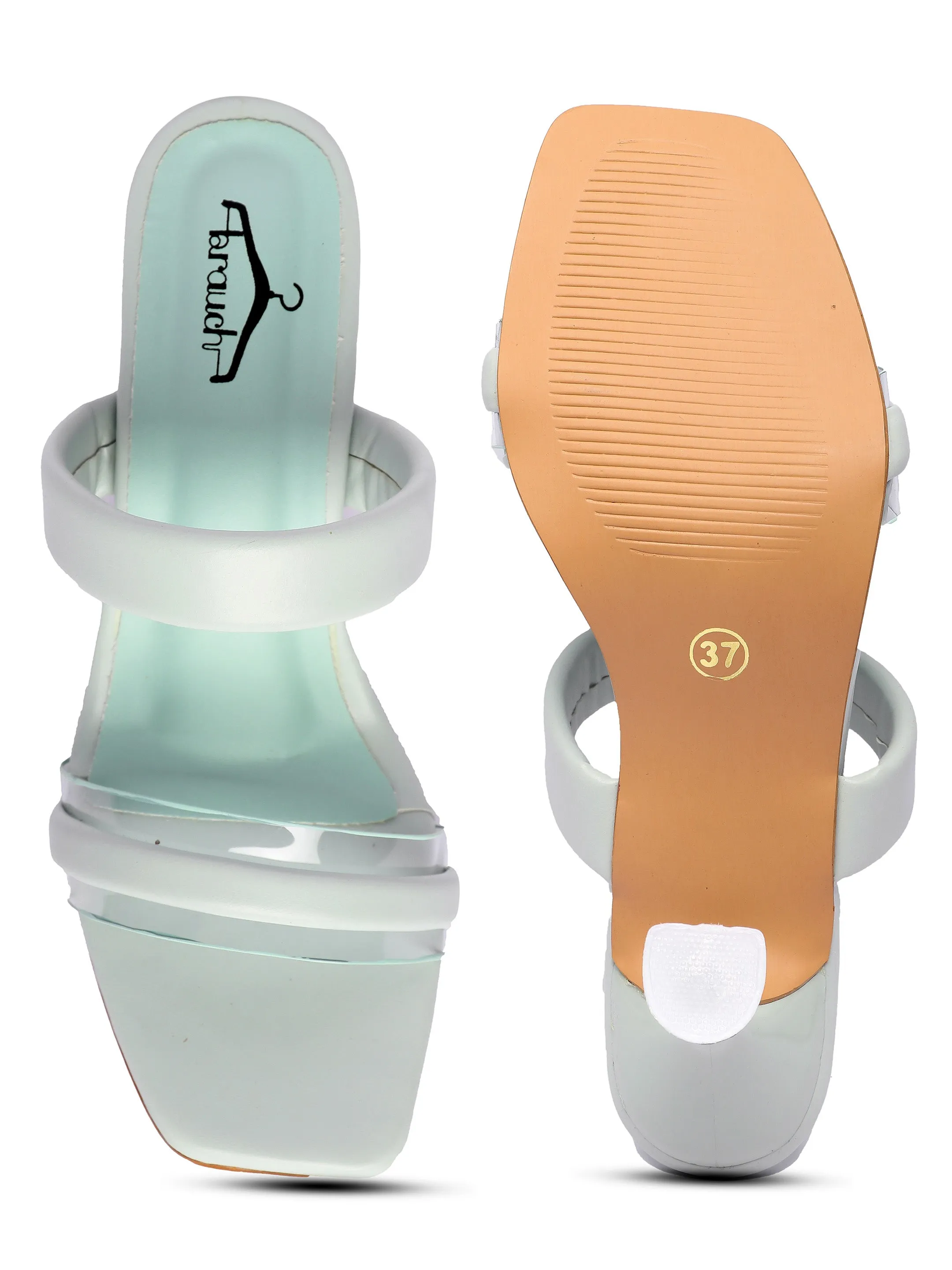 Brauch Women's Sea Green Transparent Upper Spool Heel