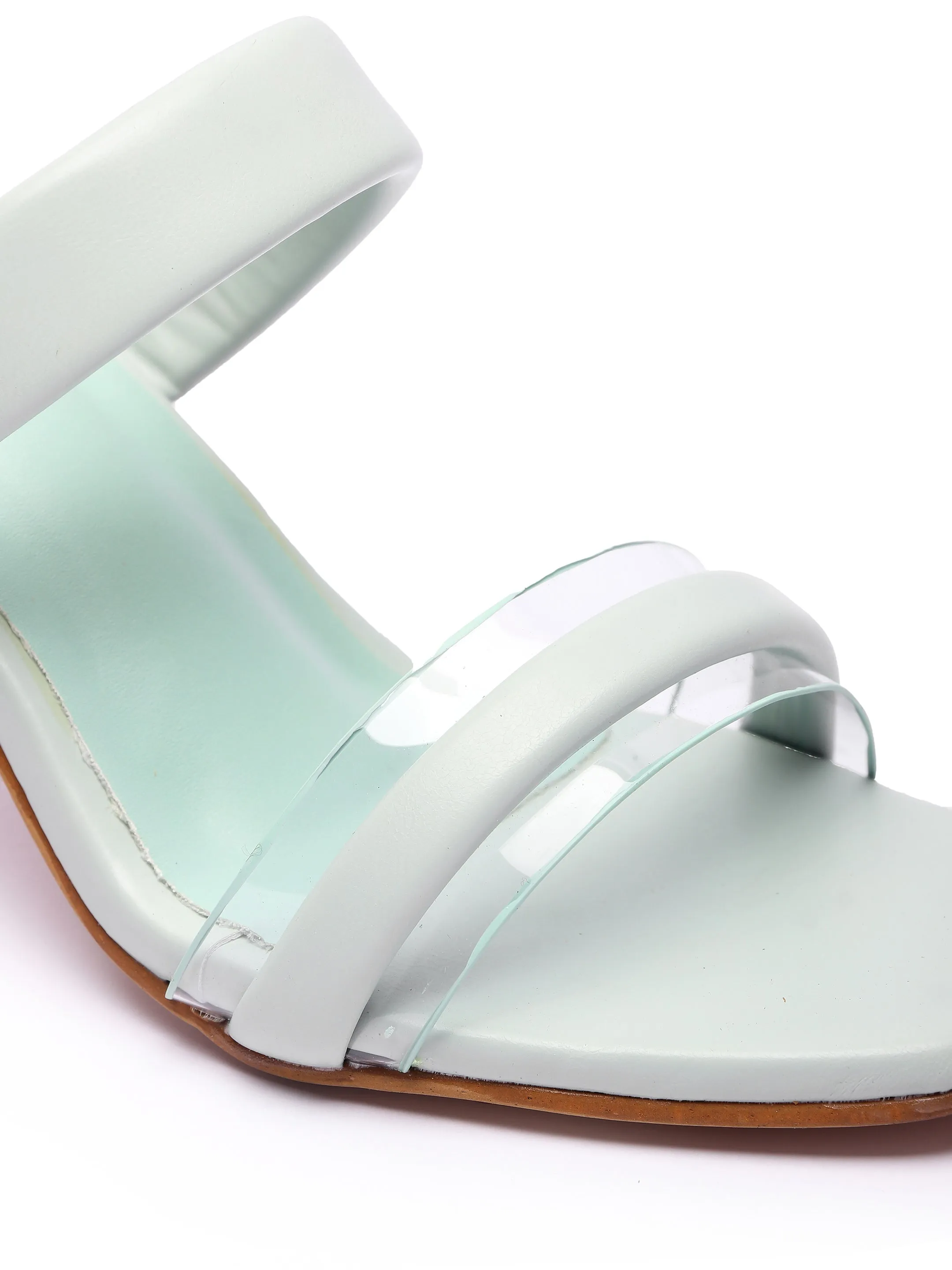 Brauch Women's Sea Green Transparent Upper Spool Heel