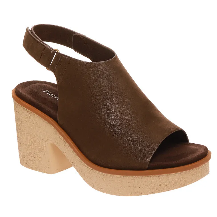 Clue Sling Back Wedge Platform Sandal with Hook and Loop Closure *FINAL SALE*