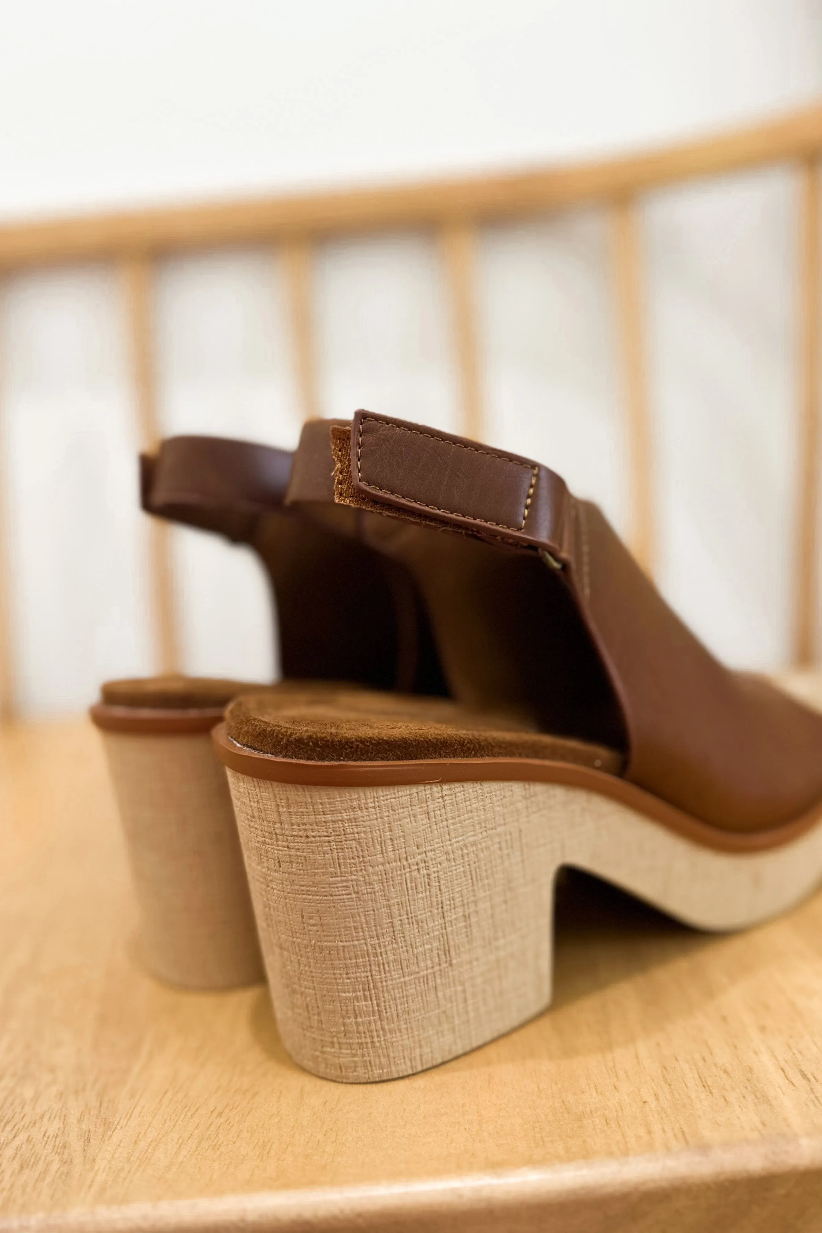 Clue Sling Back Wedge Platform Sandal with Hook and Loop Closure *FINAL SALE*