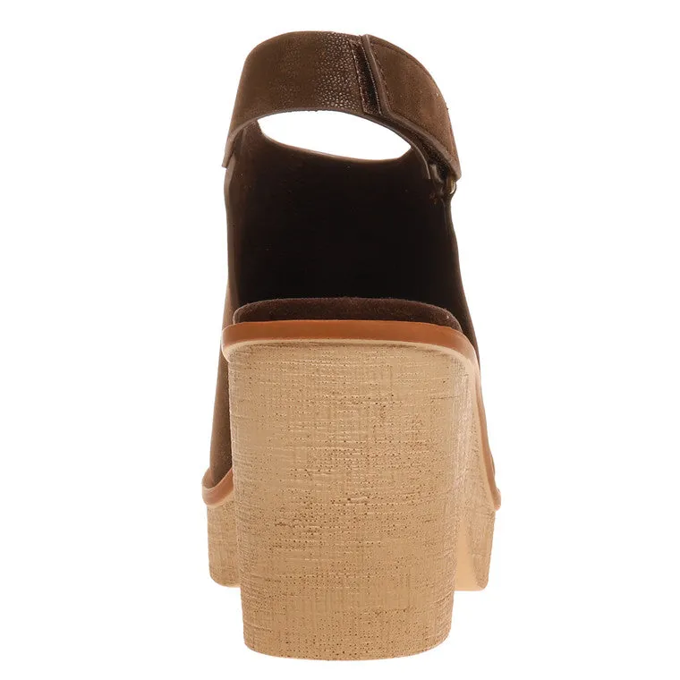 Clue Sling Back Wedge Platform Sandal with Hook and Loop Closure *FINAL SALE*