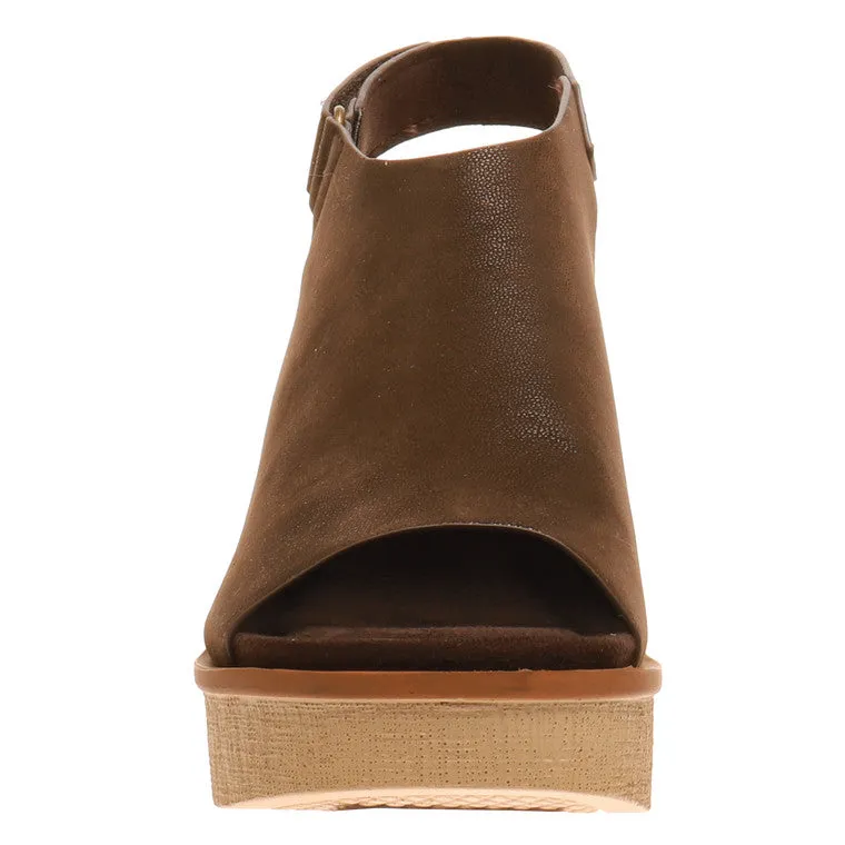 Clue Sling Back Wedge Platform Sandal with Hook and Loop Closure *FINAL SALE*
