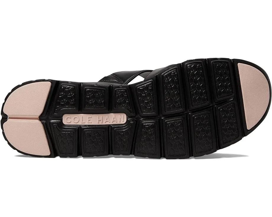 Cole Haan Zerogrand Slotted Slide Black/Black Open Toe Slip On Flat Sandals