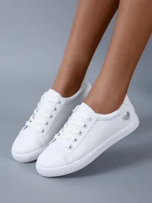 Comfortable Flat Athletic Shoes With Casual Lace-up Design