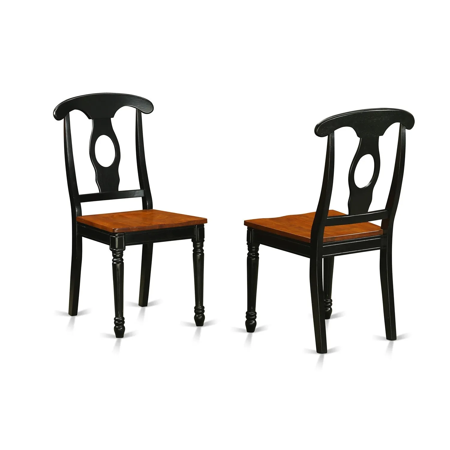East West Furniture NDKE3-BCH-W 3 Piece Kitchen Table & Chairs Set Contains a Rectangle Dining Table with Dropleaf and 2 Dining Room Chairs, 30x48 Inch, Black & Cherry