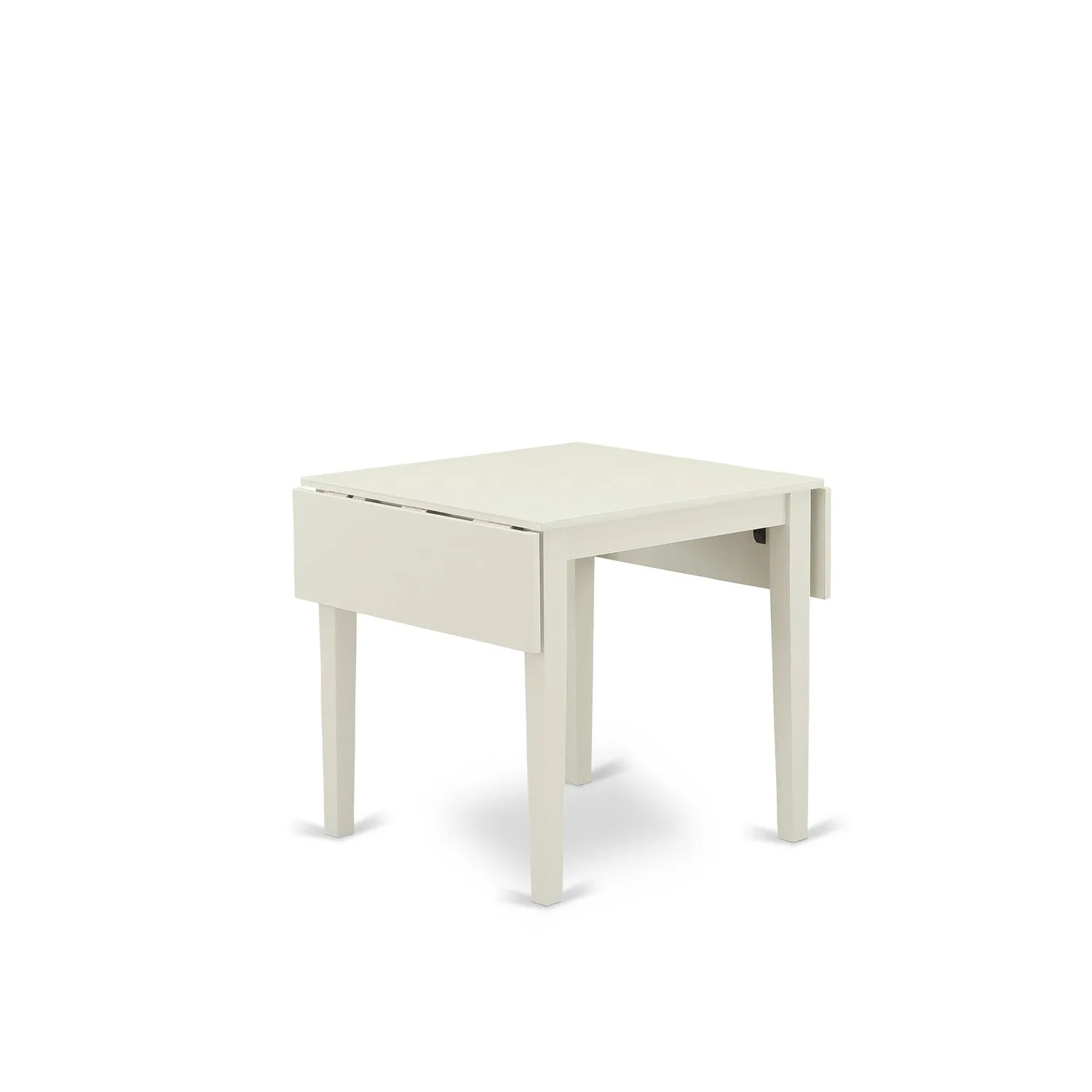 East West Furniture NDKE5-LWH-W 5 Piece Kitchen Table & Chairs Set Includes a Rectangle Dining Table with Dropleaf and 4 Dining Room Chairs, 30x48 Inch, Linen White