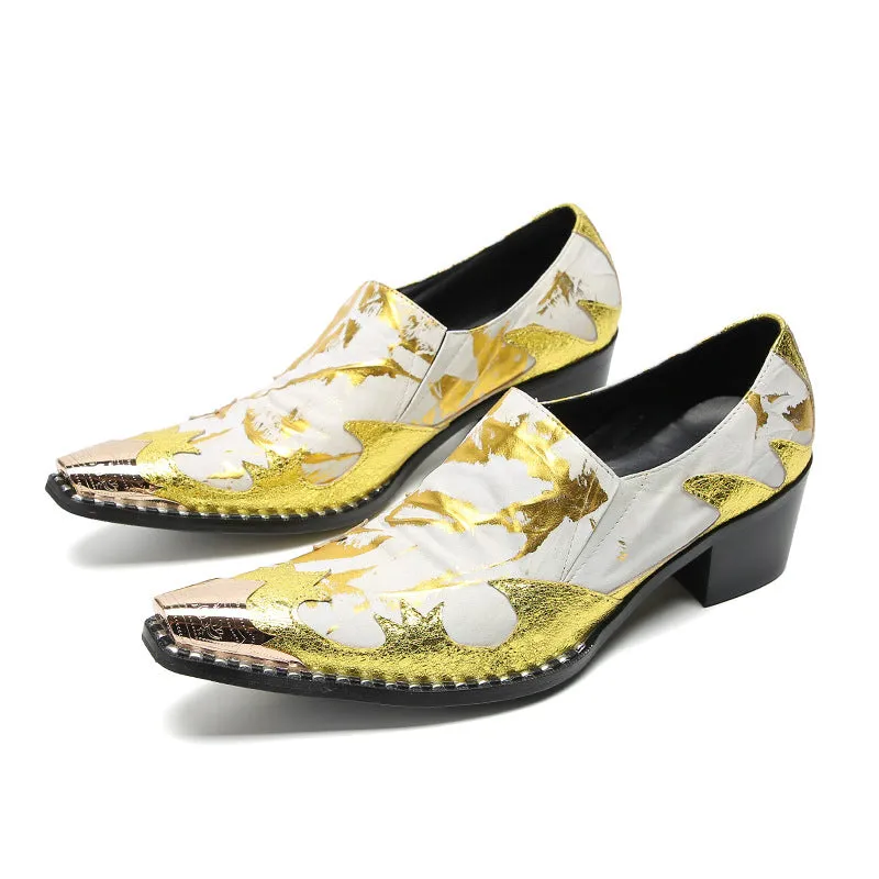 European station white shoes printed men's shoes summer breathable thin suit sneakers British style casual shoes men's trendy shoes