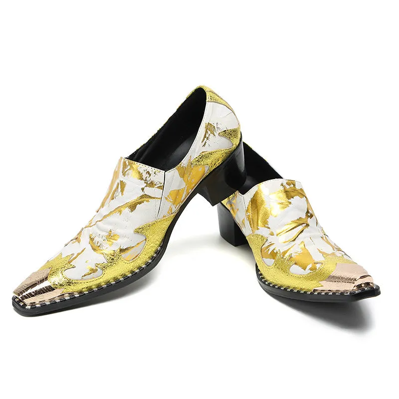 European station white shoes printed men's shoes summer breathable thin suit sneakers British style casual shoes men's trendy shoes