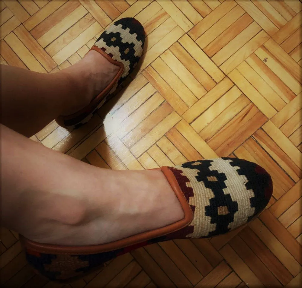 Handwoven Wool Kilim Women's Loafer (Bibi) Size 40 (10)