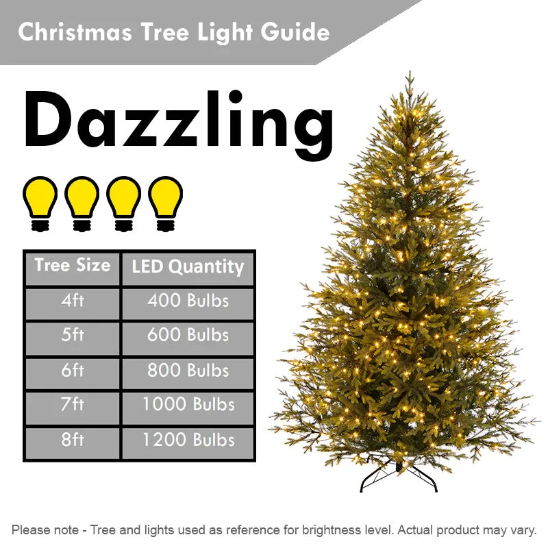Homcom 3FT Green Fibre Optic Artificial Christmas Tree Xmas Colourful LED Scattered Tree with Snowflakes Ornaments Fireproofing