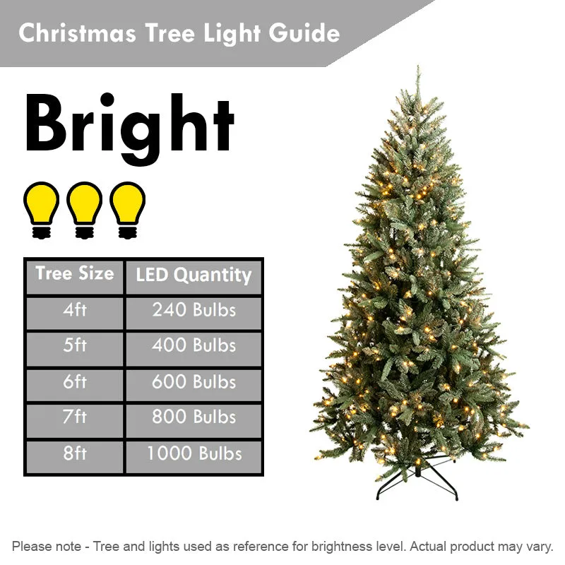 Homcom 3FT Green Fibre Optic Artificial Christmas Tree Xmas Colourful LED Scattered Tree with Snowflakes Ornaments Fireproofing