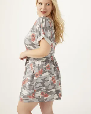 Irene French Terry Mini Skirt | Light Grey / Red