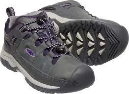 Keen Youth Targhee Low Waterproof Shoes- Magnet/ Tillandisa Purple