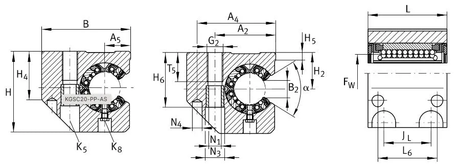 KGSCS50-PP-AS INA Linear Ball Bearing and Housing Unit 50mm