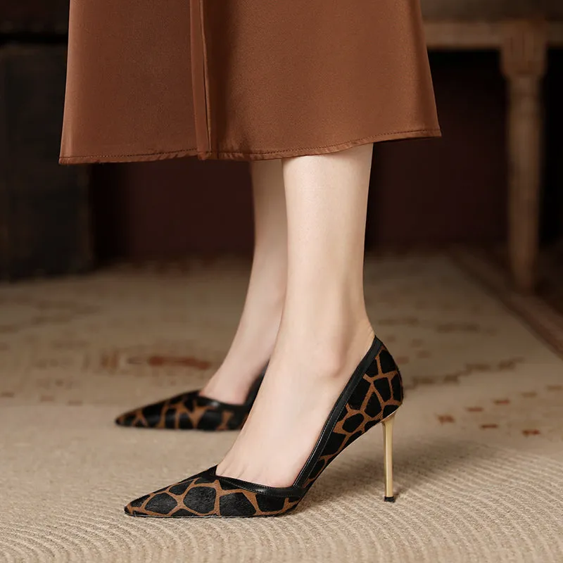 Mabel Womens Leopard Print Heels