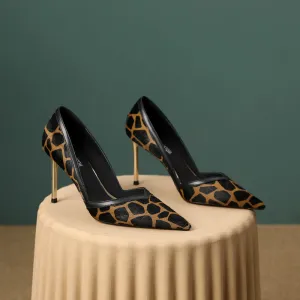 Mabel Womens Leopard Print Heels