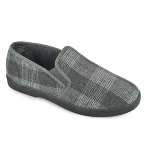 Men's Grey Check Slippers