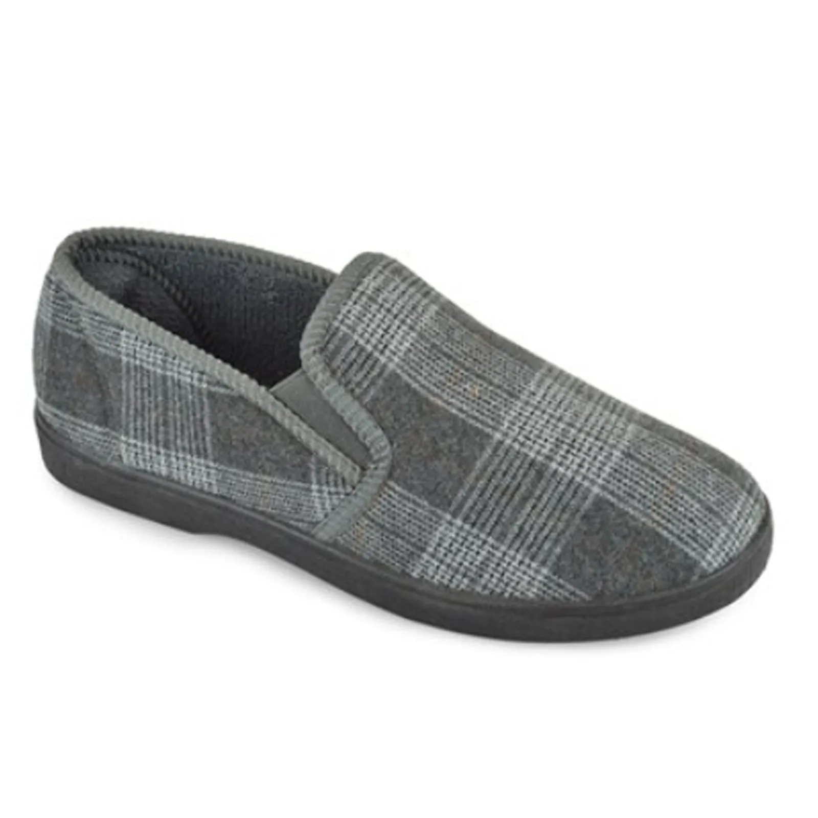 Men's Grey Check Slippers