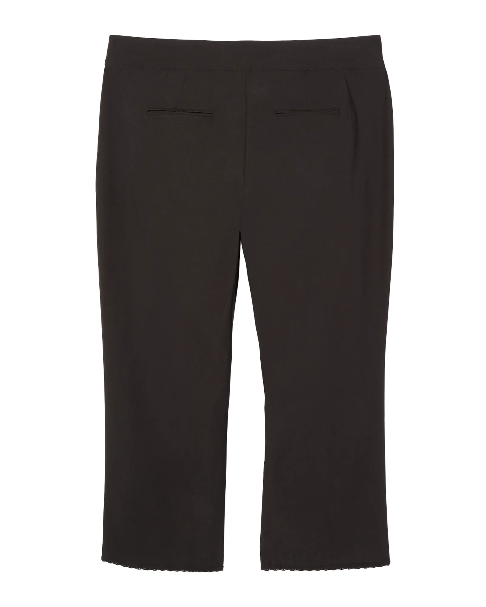 Munich Flared Trouser with Scalloped Lace Hem | Black