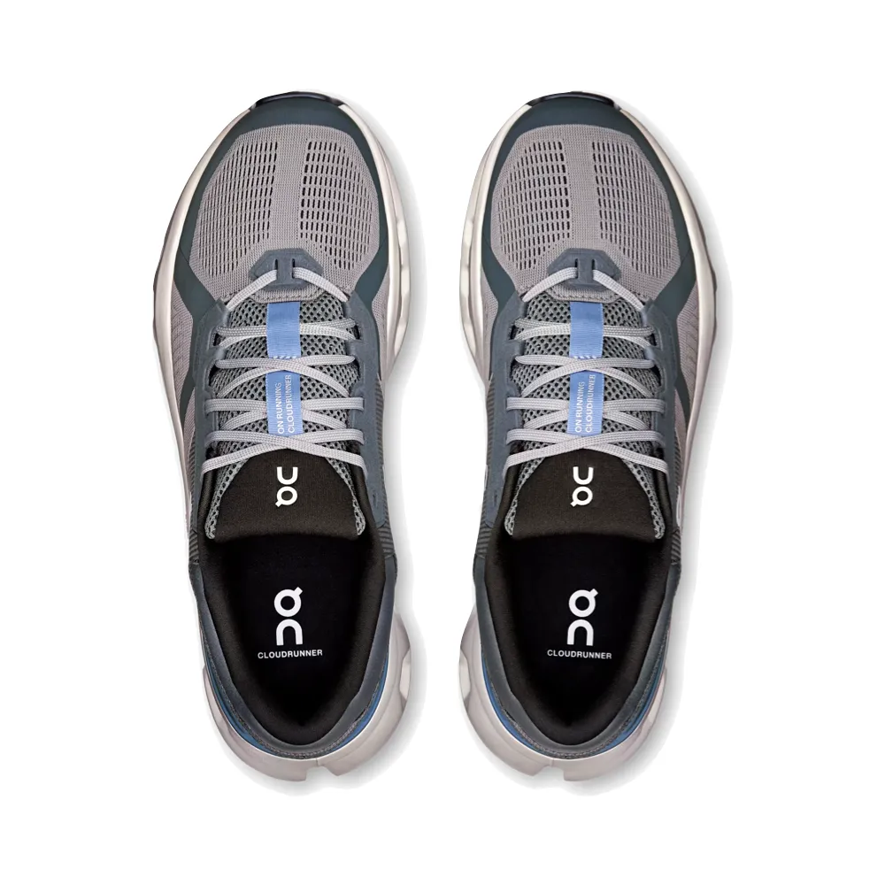 On Men's Cloudrunner 2 Sneaker in Alloy/Chambray