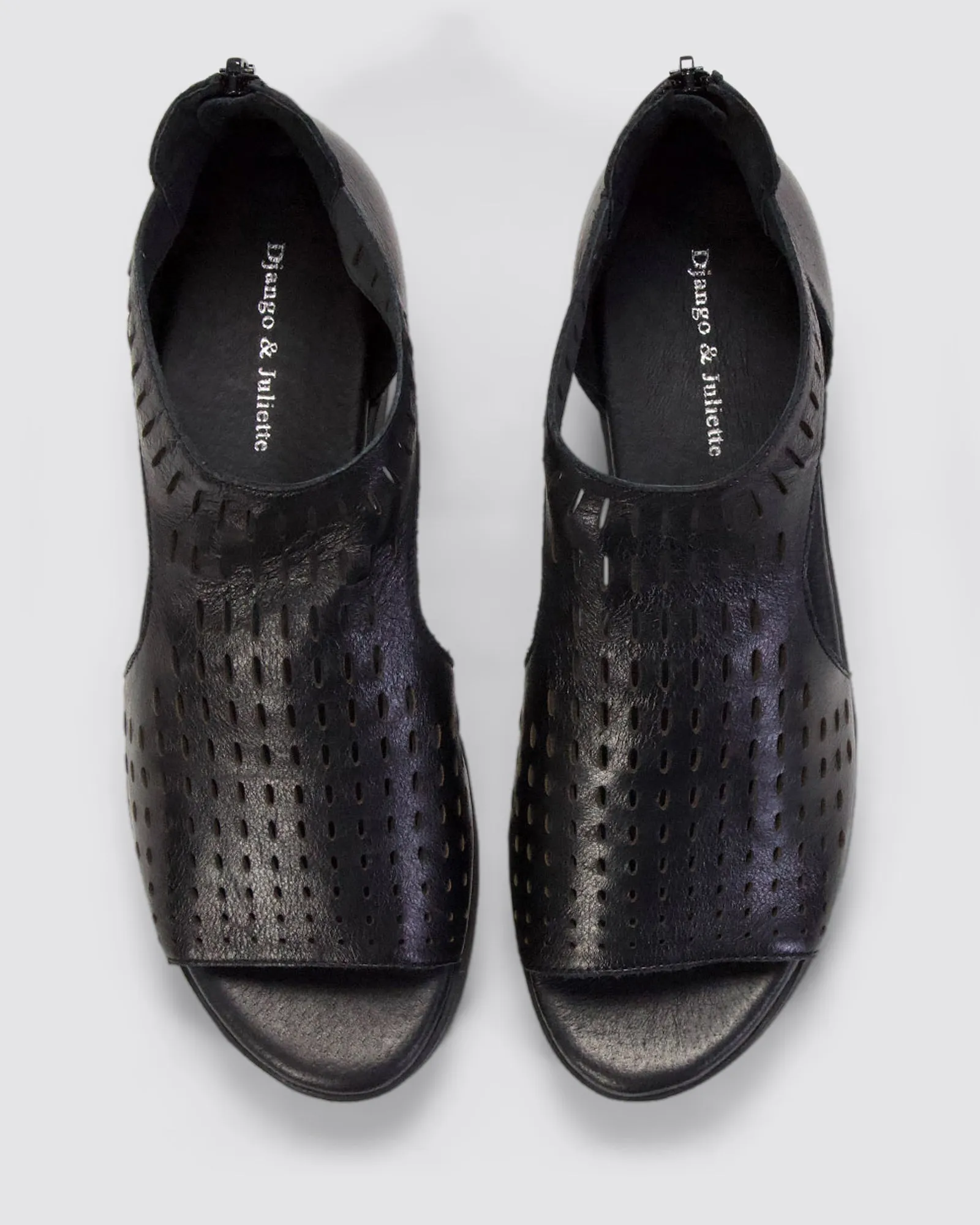 OXXIE PLATFORM SANDALS BLACK LEATHER