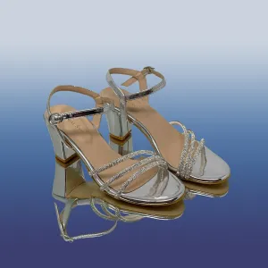 Silver Strappy High Heel Sandals