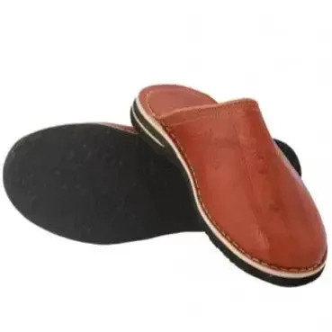 Soft Leather Slippers-Black