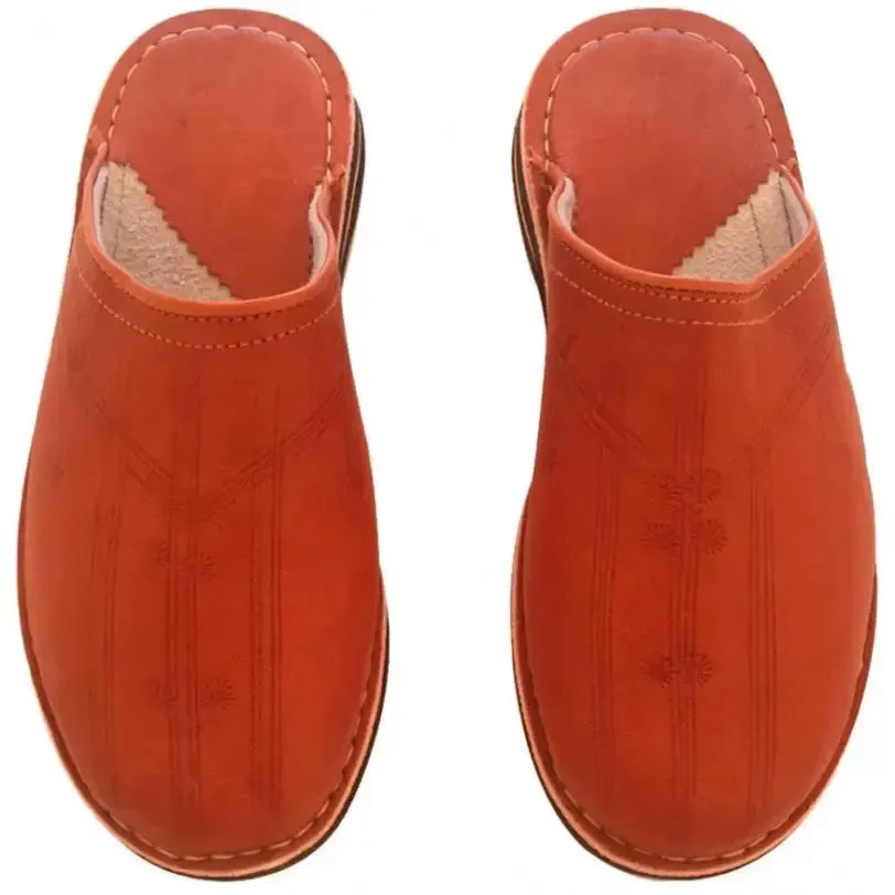 Soft Leather Slippers-Black