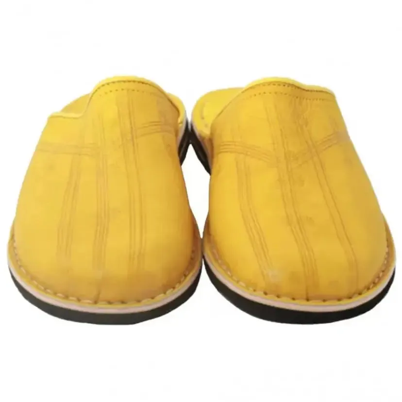 Soft Leather Slippers-Black