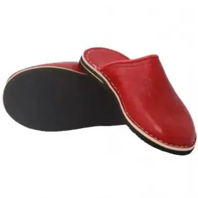 Soft Leather Slippers-Black