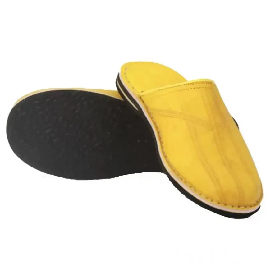 Soft Leather Slippers-Black