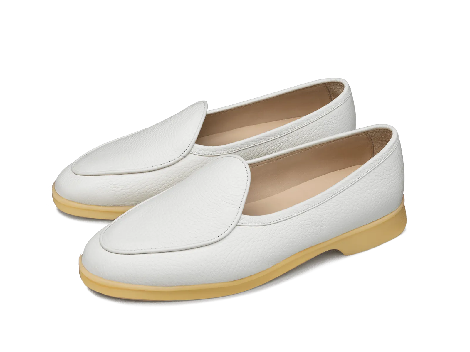 Stride Loafers in Blanc Casse Deerskin Natural Sole