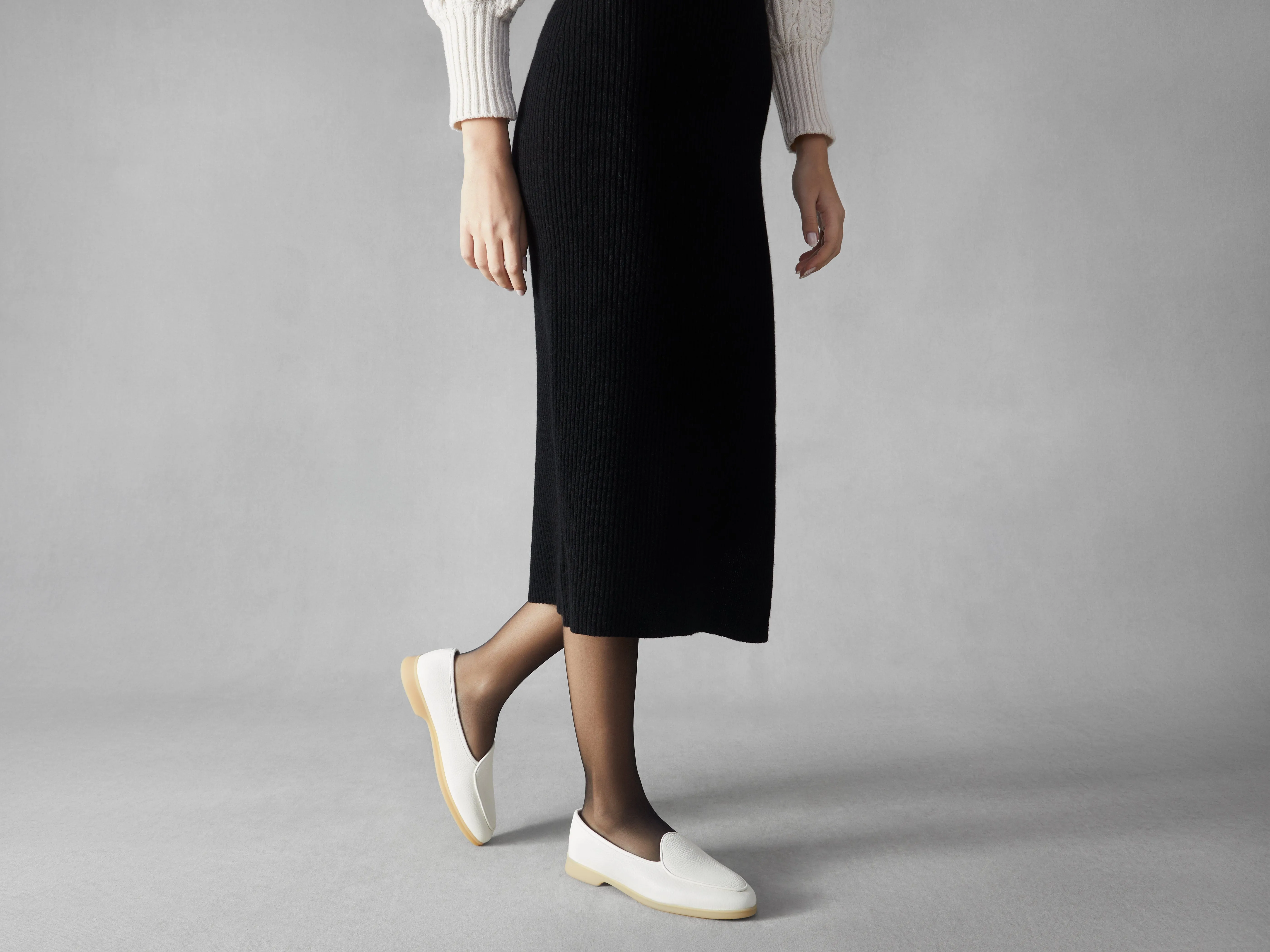 Stride Loafers in Blanc Casse Deerskin Natural Sole