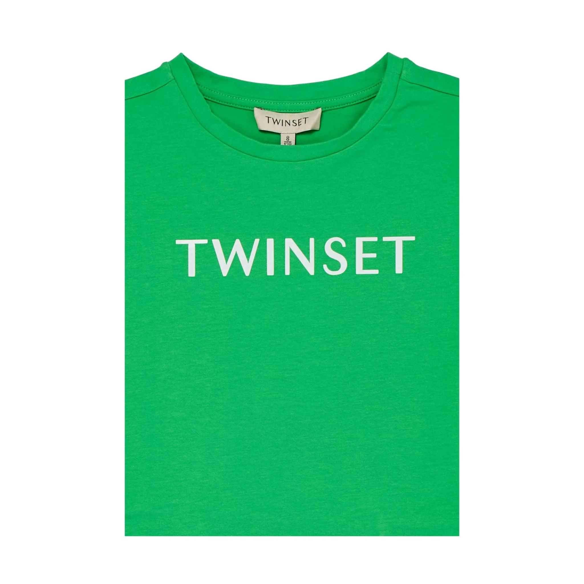 T-Shirt Bambina Verde logo stampato
