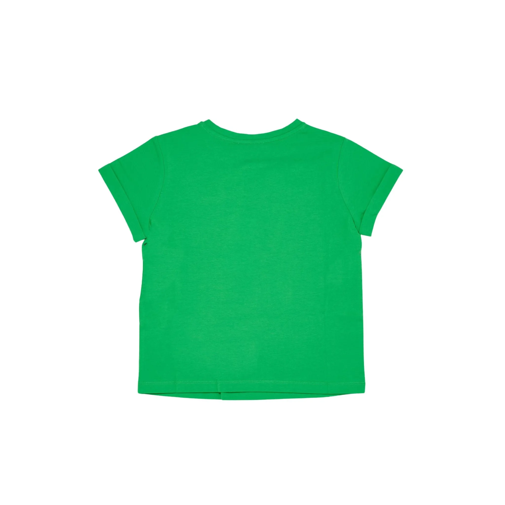 T-Shirt Bambina Verde logo stampato