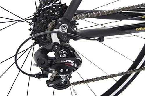 Tommaso Fascino - Sport Performance Aluminum Road Bike, Shimano Tourney, 21 Speeds - Black/Yellow - Large