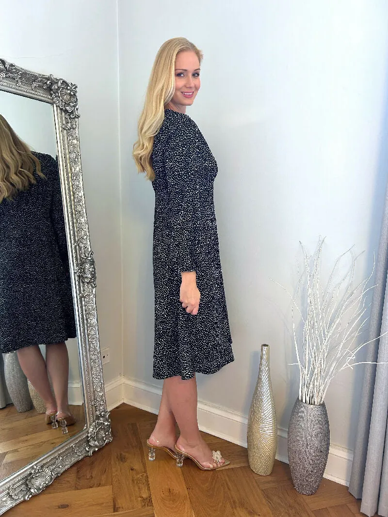 V Neck Flared Hem Dress