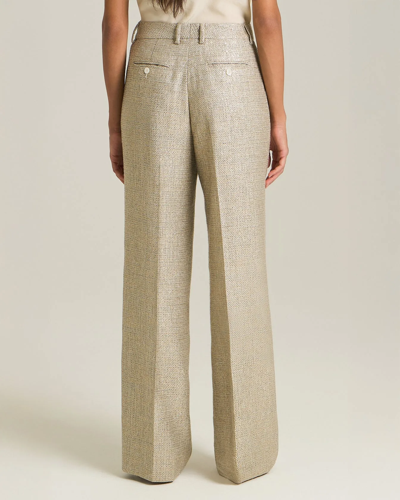 VISCOSE LAMÉ EFFECT TROUSERS