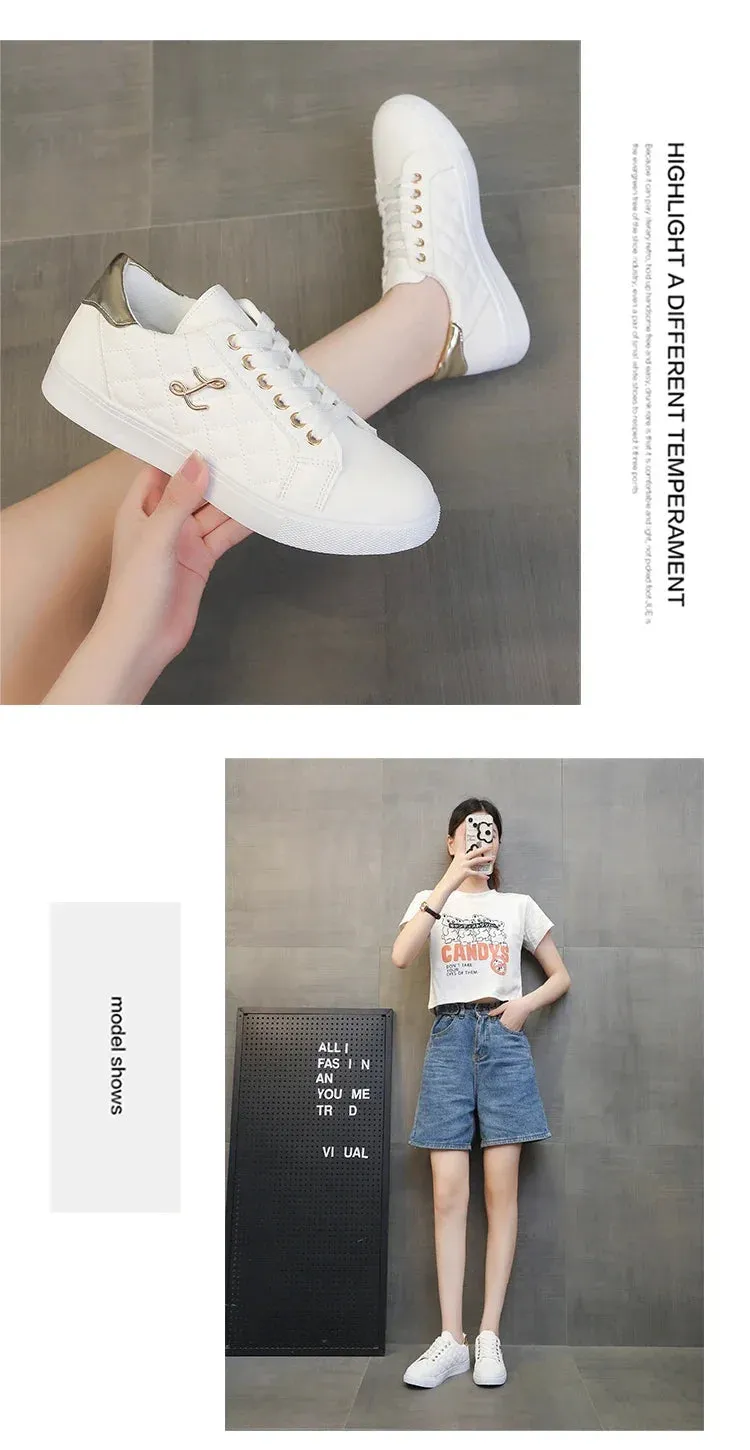 Women's Sneakers Fashion Breathable Flats Woman Soft Sole Casual Walking Vulcanized Shoes Women White Sneakers Zapatos De Mujer