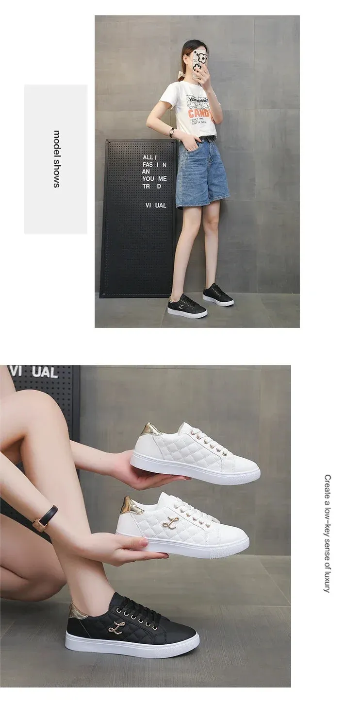 Women's Sneakers Fashion Breathable Flats Woman Soft Sole Casual Walking Vulcanized Shoes Women White Sneakers Zapatos De Mujer