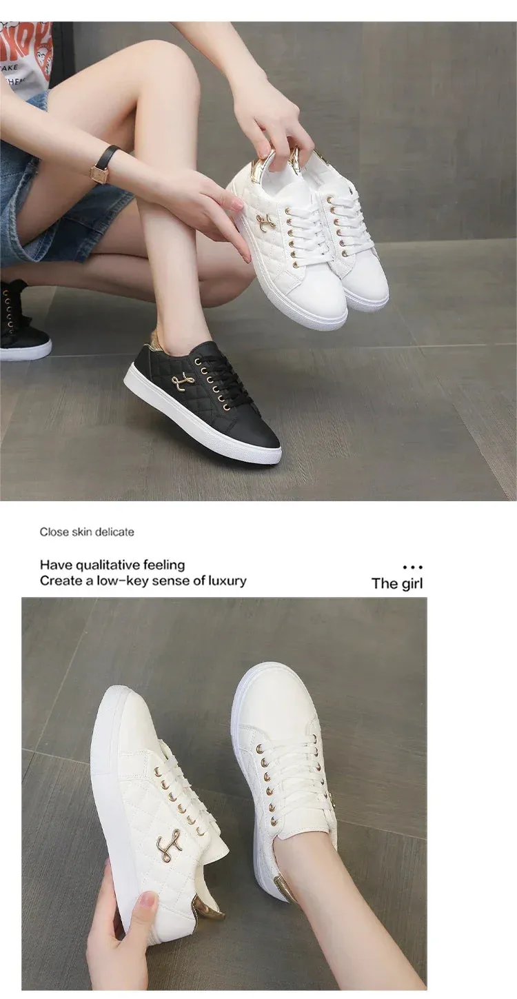 Women's Sneakers Fashion Breathable Flats Woman Soft Sole Casual Walking Vulcanized Shoes Women White Sneakers Zapatos De Mujer