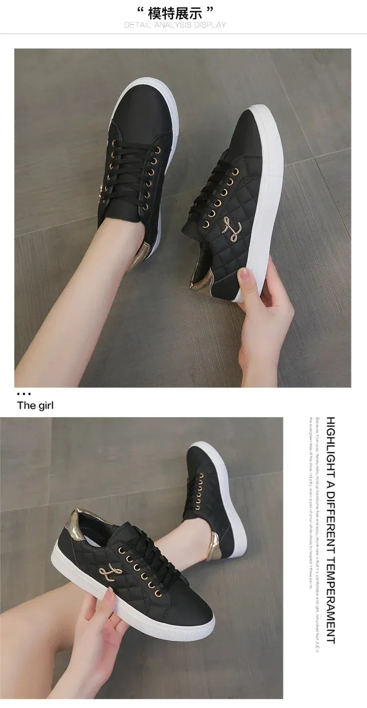 Women's Sneakers Fashion Breathable Flats Woman Soft Sole Casual Walking Vulcanized Shoes Women White Sneakers Zapatos De Mujer