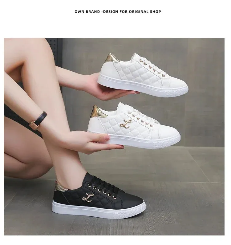 Women's Sneakers Fashion Breathable Flats Woman Soft Sole Casual Walking Vulcanized Shoes Women White Sneakers Zapatos De Mujer